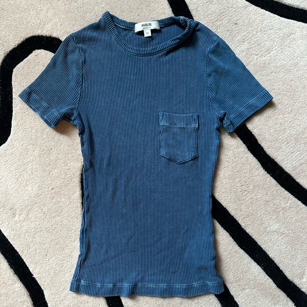 Agolde Arlo Ribbed Pocket Tee